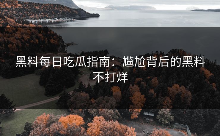 黑料每日吃瓜指南：尴尬背后的黑料不打烊