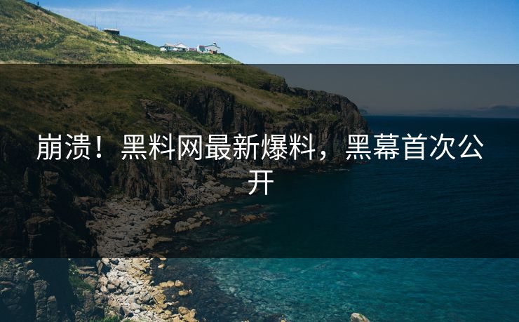 崩溃！黑料网最新爆料，黑幕首次公开