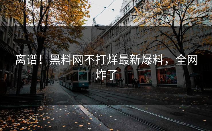 离谱！黑料网不打烊最新爆料，全网炸了
