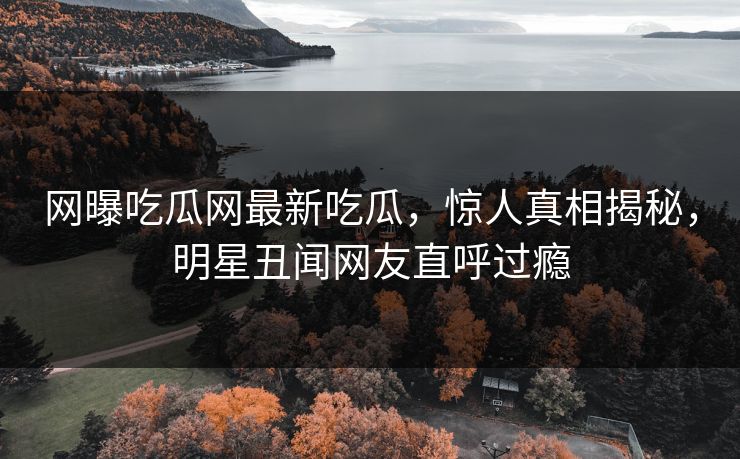 网曝吃瓜网最新吃瓜，惊人真相揭秘，明星丑闻网友直呼过瘾
