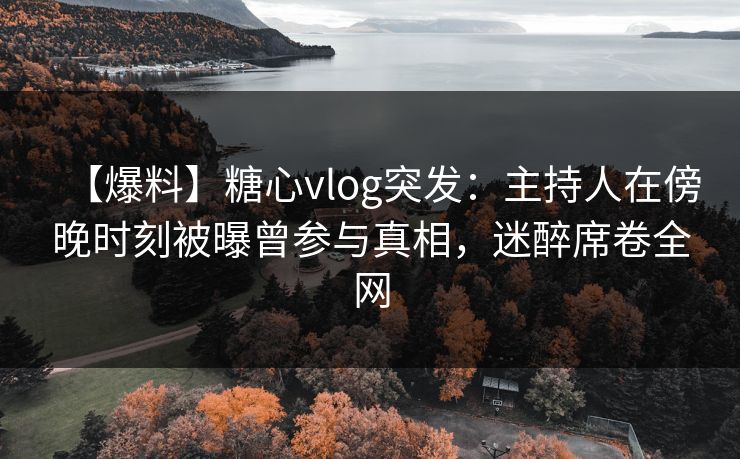 【爆料】糖心vlog突发：主持人在傍晚时刻被曝曾参与真相，迷醉席卷全网