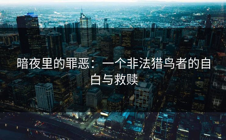 暗夜里的罪恶：一个非法猎鸟者的自白与救赎